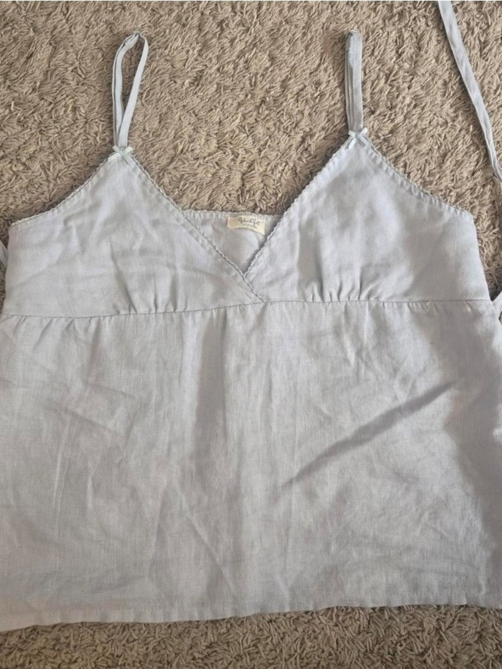 Brandy Melville Light Blue Linen Blend Spaghetti Strap Camisole